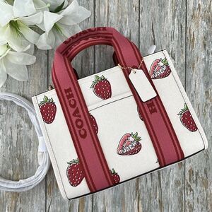 Coach Smith Tote Bag 24 With Strawberry Print Crossbody Bag Purse